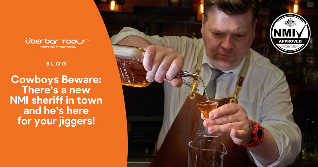 Bartender pouring liqour into the NMI approved jigger ProBarJig