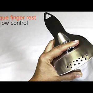 StrainRay™ Chrome strainer with Überbartools