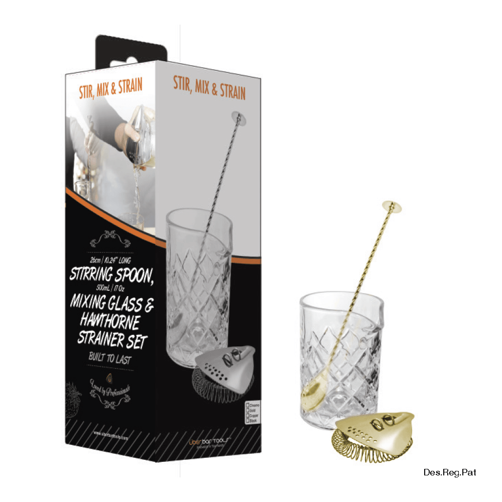 Stir, Mix & Strain Set Gold - Überbartools™